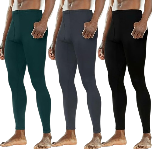 3 Pack Men's Thermal Underwear Pants Fleece Lined