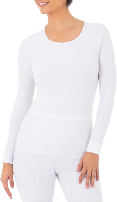 Womens Micro Waffle Premium Thermal Underwear Tee Shirt