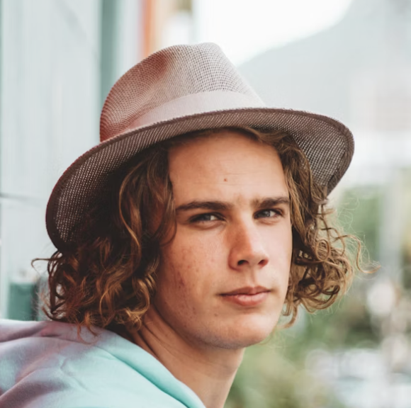 Young man wearing hat portrait
